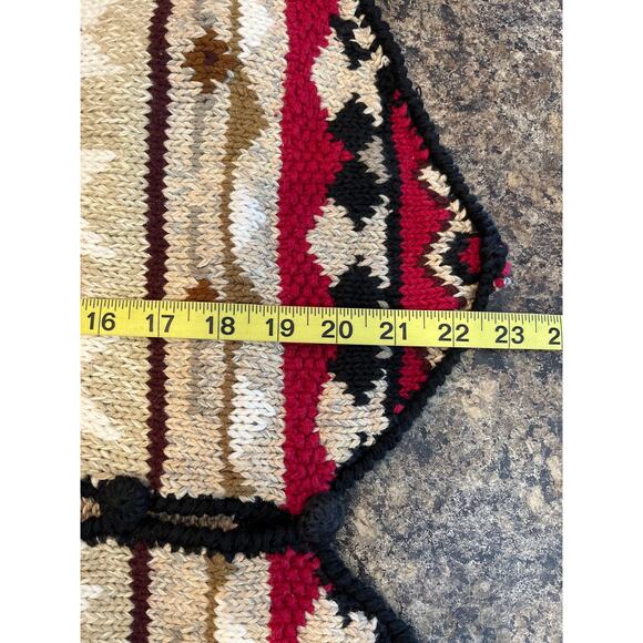 Heirloom Collectibles VINTAGE 1994 Sweater Vest Cardigan Large Brown Red - Picture 6 of 6